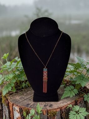 10/$10 New Plunder Boho Tassel Pendant Necklace in Copper Red